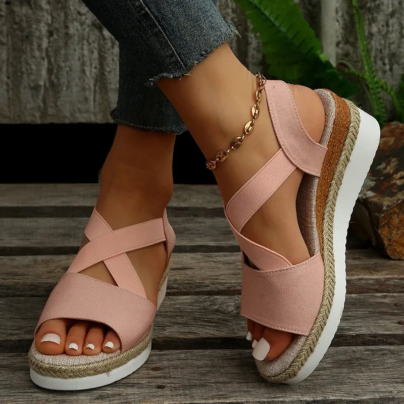 Alison – Women's Cross-Strap Platform Wedge Sandals