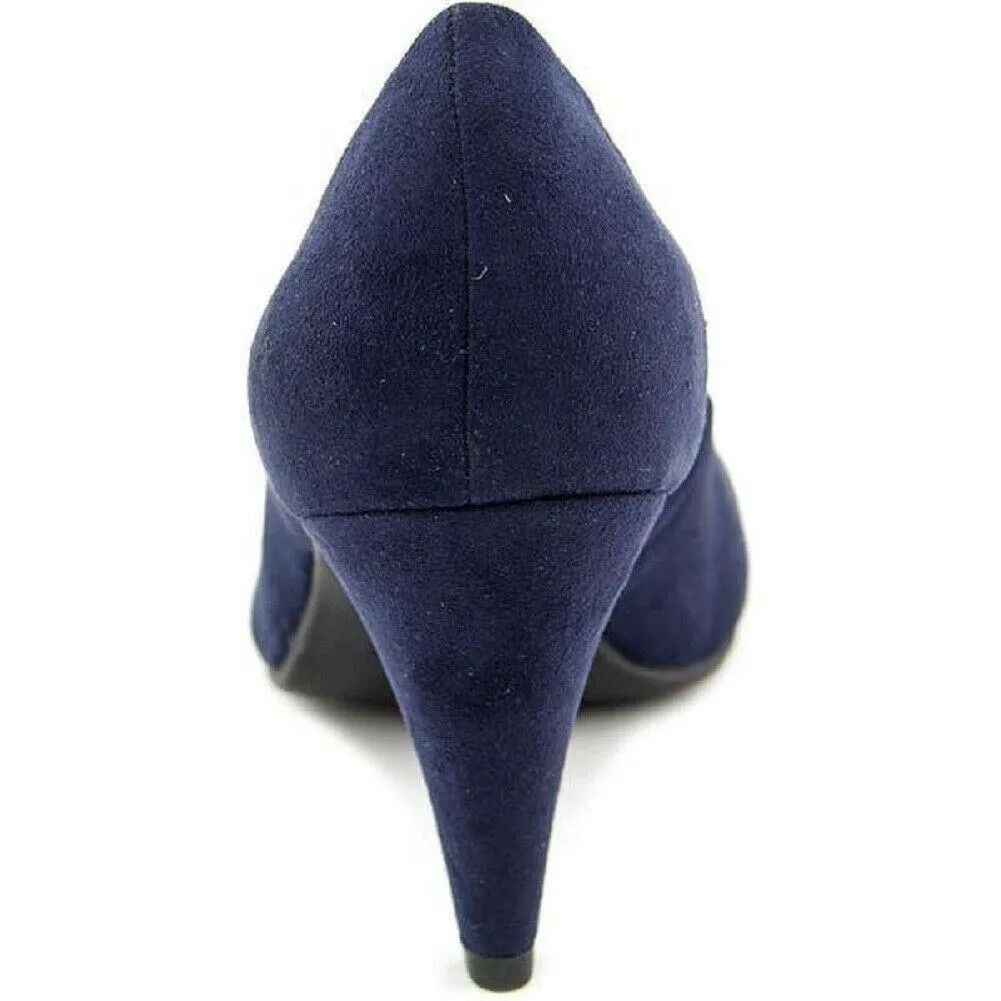 American Rag Women Felix Fabric Round Toe Classic Pumps 3" Heel Shoe 9.5 M Blue