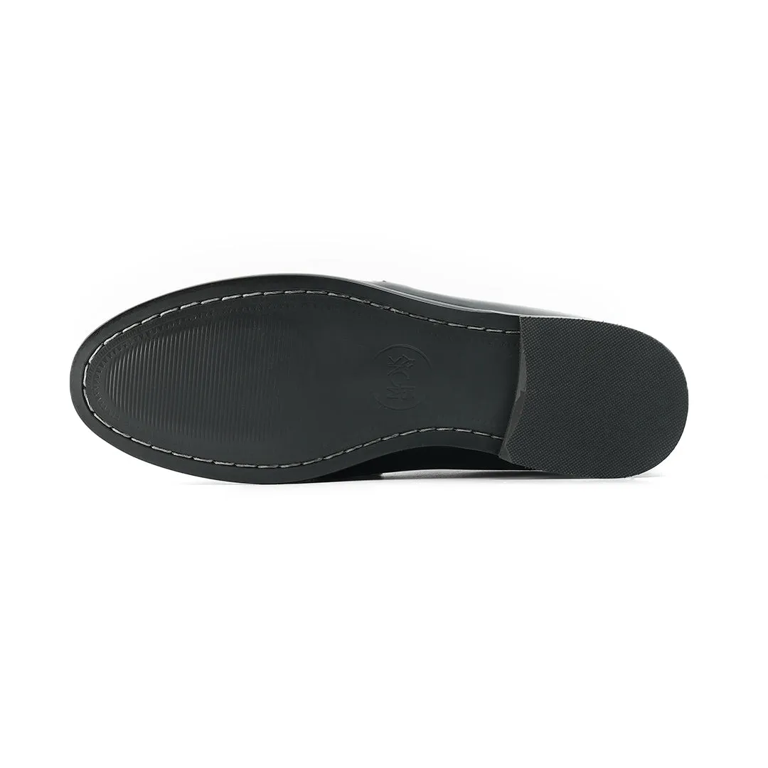 Monkstory Eclecta Glossy Side Buckle Slip Ons - Brown/Black